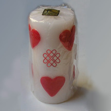 Bougie artisanale parfumée rose luxe avec nœud d'amour éternel