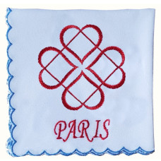 Mouchoir, étoffe brodé luxe pour lunettes avec nœud d'amour éternel