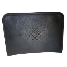 Sac en cuir de vachette avec nœud d'amour éternel et fermeture éclair