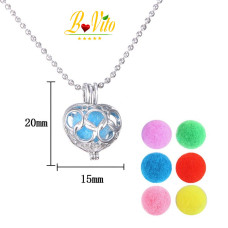 Collier diffuseur de parfum ou d’huile essentielle "coeur "