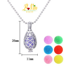 Collier diffuseur de parfum ou d’huile essentielle "goutte d'eau "
