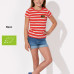 T-shirt Bio marinière, manches courtes pour enfant, unisexe 